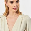 T-shirt femme beige pailleté KAPORAL