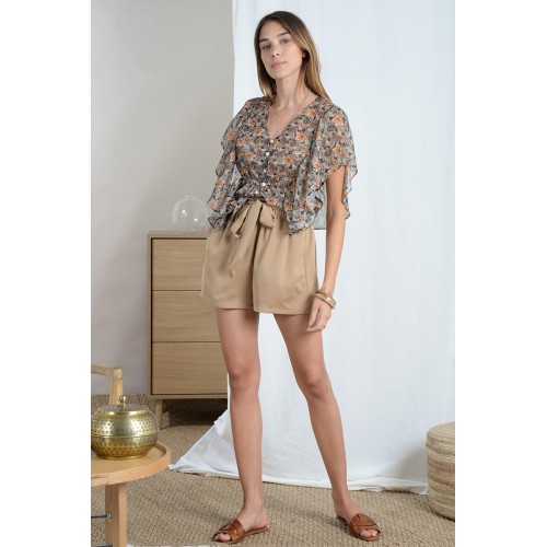 Short beige casual sur élastique MOLLY BRACKEN