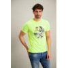 Tee-shirt hommes manches courtes , jaune fluo J & JOY