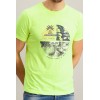 Tee-shirt hommes manches courtes , jaune fluo J & JOY