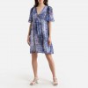 Robe richmond , courte ,col v , bleu SUD EXPRESS