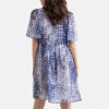 Robe richmond , courte ,col v , bleu SUD EXPRESS