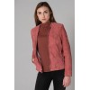 Blouson cuir rose femme Daytona