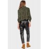 Pantalon femme simili cuir noir LE TEMPS DES CERISES