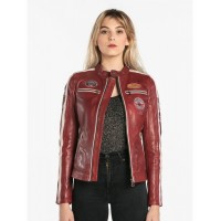 Blouson en cuir femme rouge DAYTONA