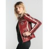 Blouson en cuir femme rouge DAYTONA