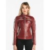 Blouson en cuir femme rouge DAYTONA