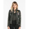 Blouson en cuir femme kaki DAYTONA