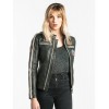 Blouson en cuir femme kaki DAYTONA