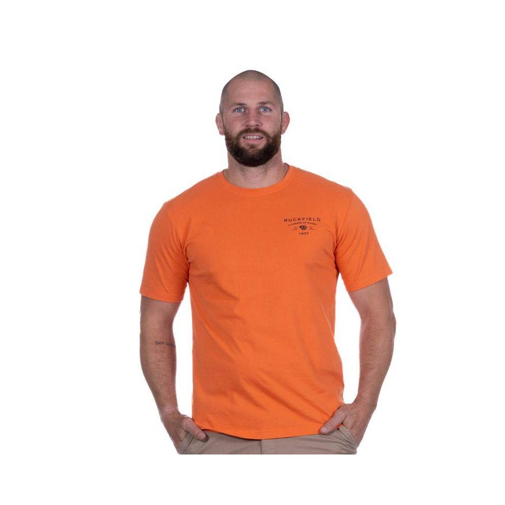 Tee-shirt hommes, orange à manches courtes RUCKFIELD