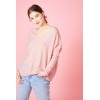 Pull femme, 100% cachemire, rose poudré, col v, LES TRICOTS DE LEA