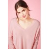 Pull femme, 100% cachemire, rose poudré, col v, LES TRICOTS DE LEA