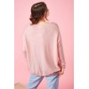 Pull femme, 100% cachemire, rose poudré, col v, LES TRICOTS DE LEA