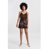 Short court effet croco en simili marron MOLLY BRACKEN