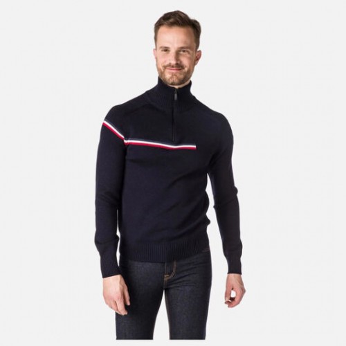Pull homme col camionneur marine ROSSIGNOL