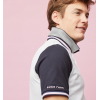 Polo homme mc blanc col marine EDEN PARK