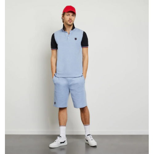 Polo homme mc color block ciel et marine EDEN PARK