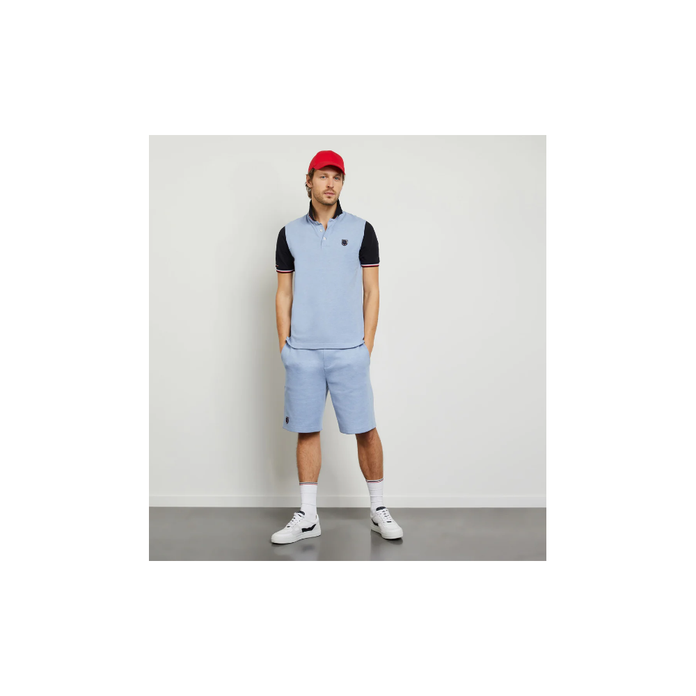 Polo homme mc color block ciel et marine EDEN PARK