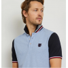 Polo homme mc color block ciel et marine EDEN PARK