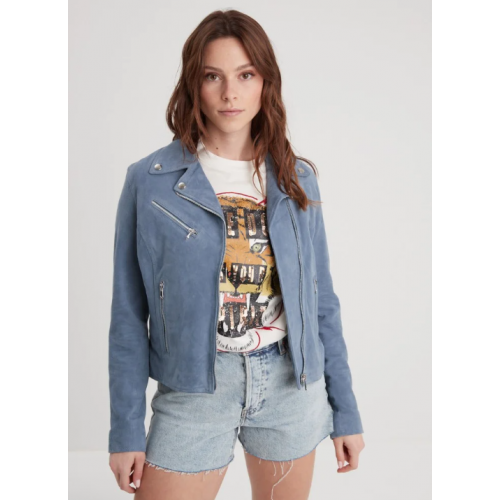 Blouson cuir femme BONITA bleu denim DAYTONA