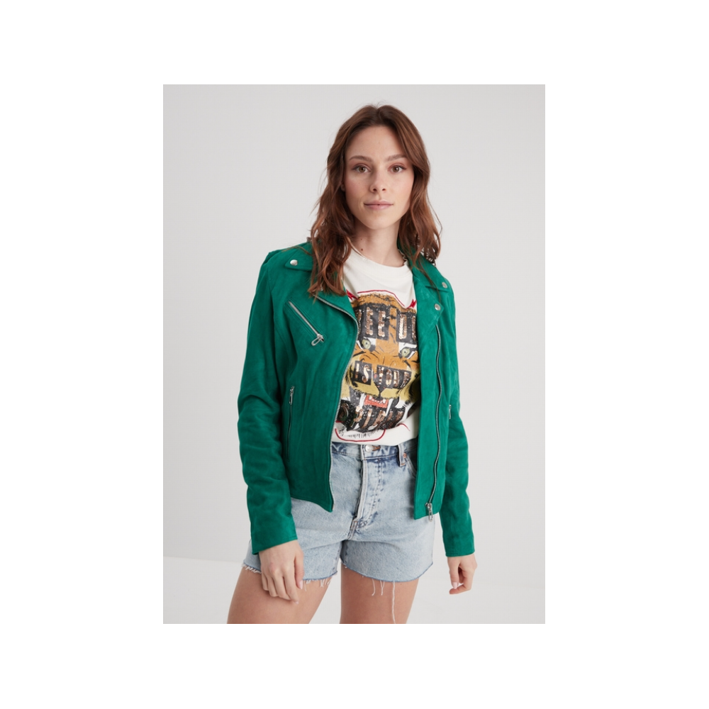 Blouson cuir femme BONITA vert DAYTONA