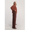 Pantalon femme large imprimé marron MOLLY BRACKEN