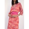 Robe longue imprimé rose, orange col v MOLLY BRACKEN