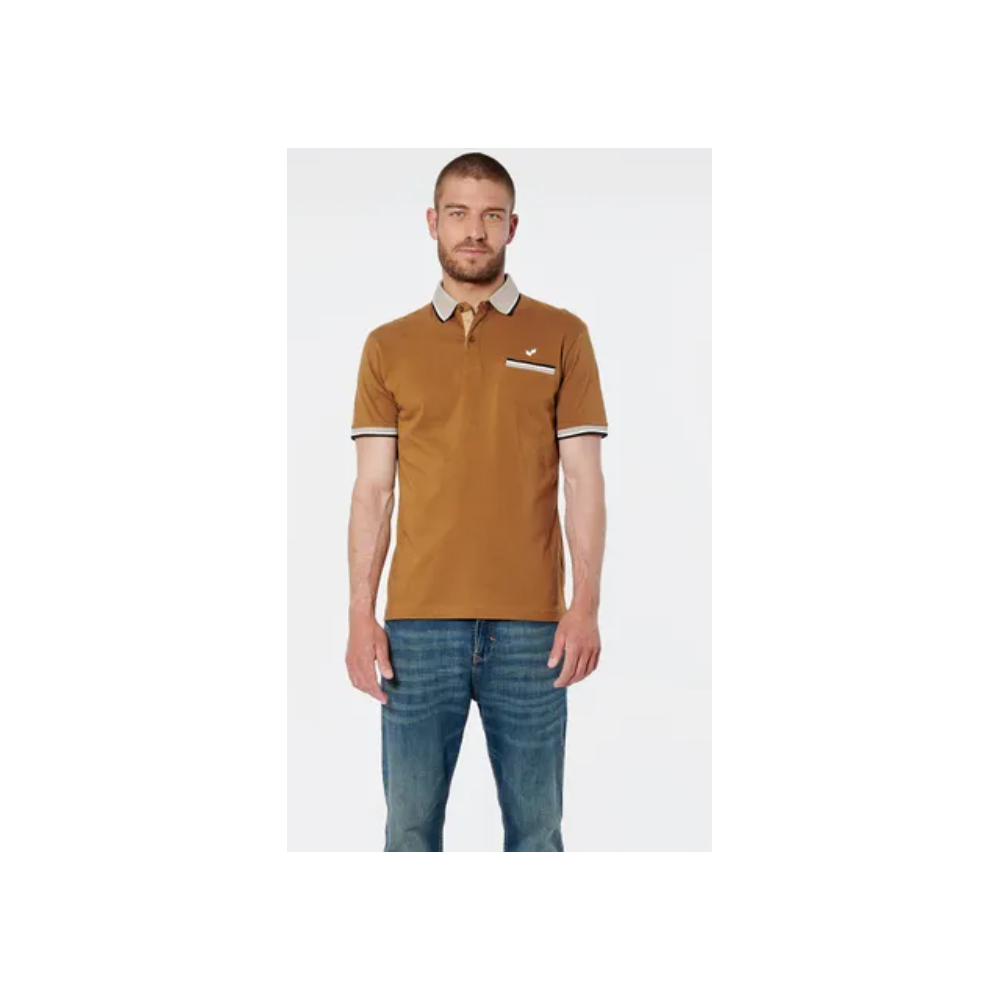 Polo homme KAPORAL à manches courtes camel