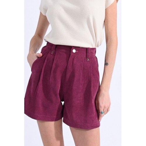 Short femme velours bordeaux MOLLY BRACKEN