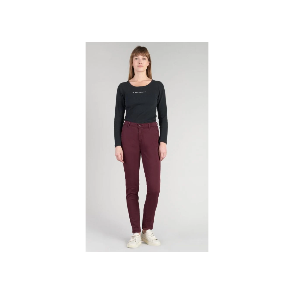 Pantalon femme chino Dyli4 lie de vin LE TEMPS DES CERISES