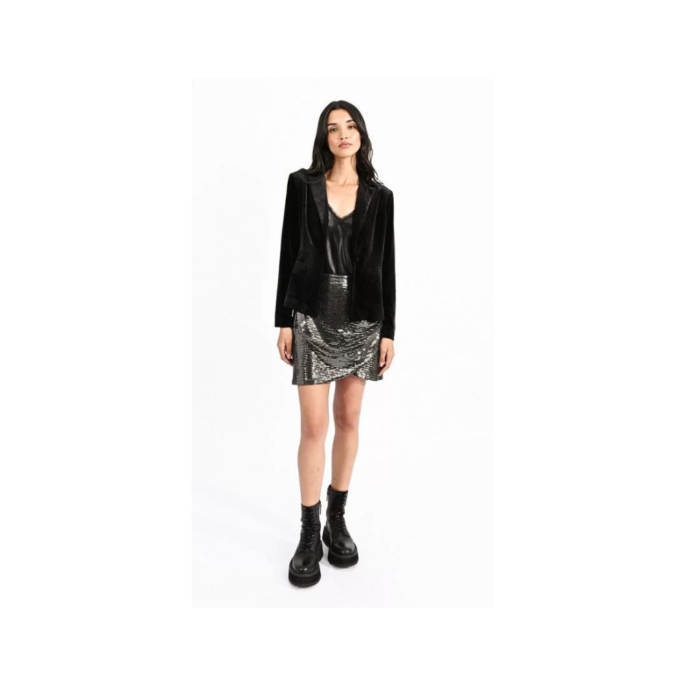 Veste femme courte en velours noir MOLLY BRACKEN