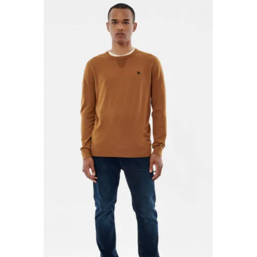 Pull homme col rond camel KAPORAL