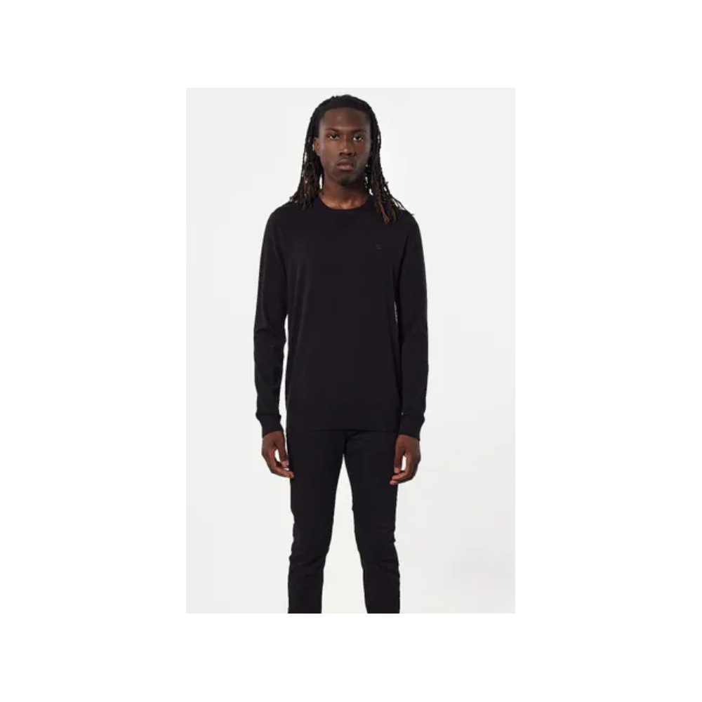 Pull homme AERO noir, col rond KAPORAL