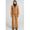 Veste femme camel courte à 3 boutons avec rabats