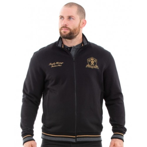 Sweat zippé noir héritage de la marque RUCKFIELD