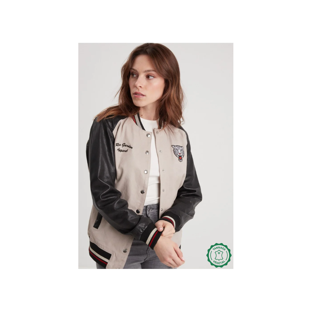 Bomber femme vintage noir et beige DAYTONA