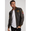 Bombers homme en cuir noir vieilli DAYTONA