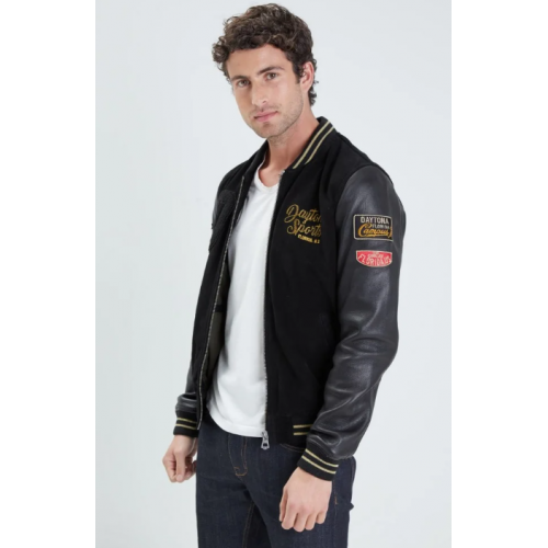 Teddy homme en cuir noir DAYTONA