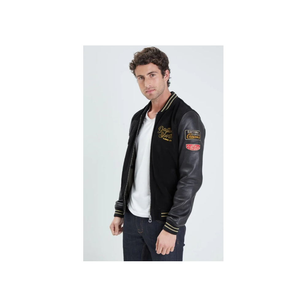 Teddy homme en cuir noir DAYTONA