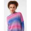 Pull LTDL col rond oversize en mohair et alpaga rose et bleu