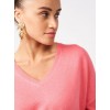 Pull femme rose col v 100% cachemire LES TRICOTS DE LEA