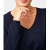 Pull femme marine col v 100% cachemire LES TRICOTS DE LEA