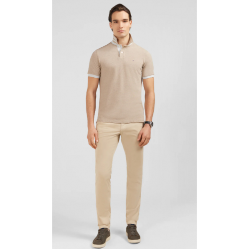 Polo homme beige à manches courtes EDEN PARK