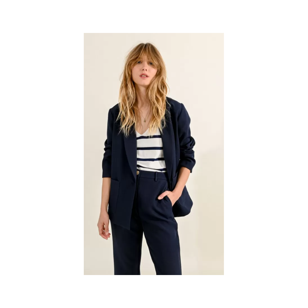 Blazer femme marine 1 bouton MOLLY BRACKEN