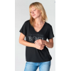 T-shirt femme Quinn noir imprimé LE TEMPS DES CERISES