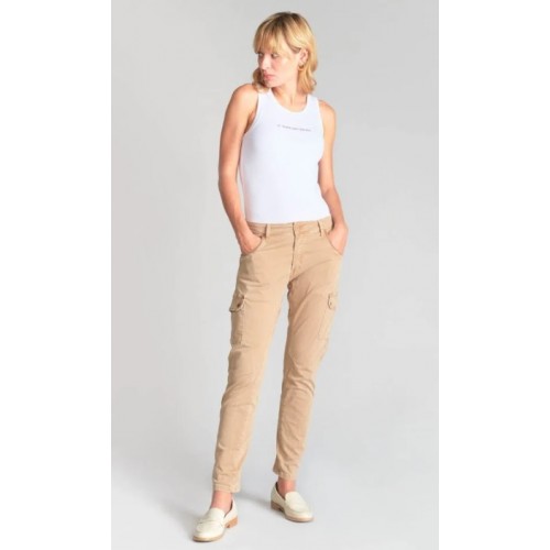 Pantalon femme cargo Rivera beige LE TEMPS DES CERISES