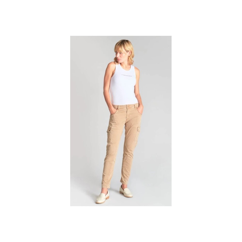 Pantalon femme cargo Rivera beige LE TEMPS DES CERISES