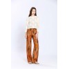 Pantalon femme fluide camel imprimé SEEUSOON