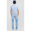 Chemise homme à manches courtes bleue à carreaux EDEN PARK