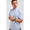 Chemise homme manches courtes bleue à rayures EDEN PARK